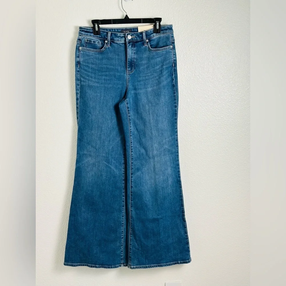 NYDJ MIA Palazzo High Waisted Flare Jeans Size 8 - Picture 3 of 15
